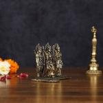 Brass Ram Darbar Idol | 3" x 4" x 2.5" (7.6 x 10.2 x 6.4 cm) | 236g Lightweight Sacred Art | Travel-Friendly Divine Family | Premium Collection